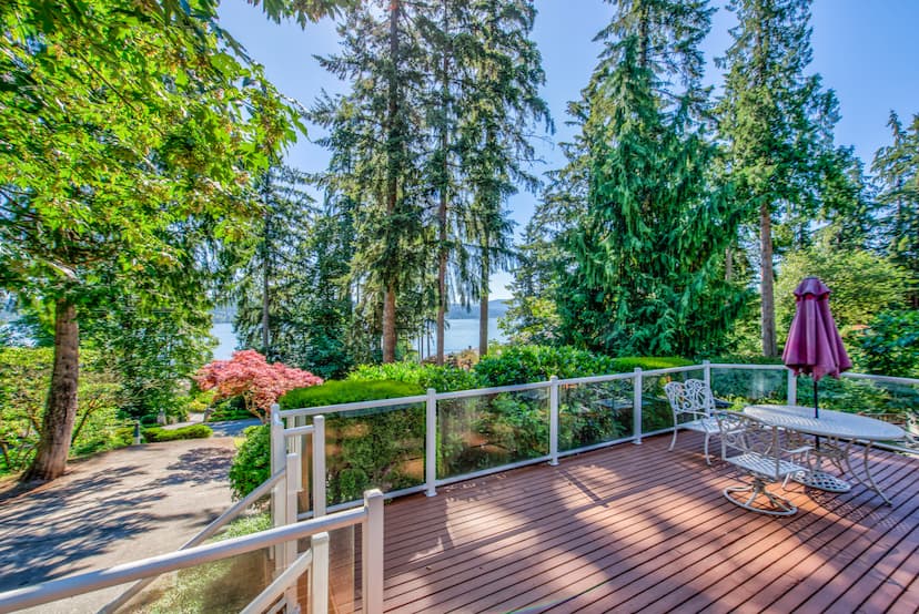 Step out onto the front deck and take in the picturesque view of Lake Sammamish while enjoying an afternoon tea.