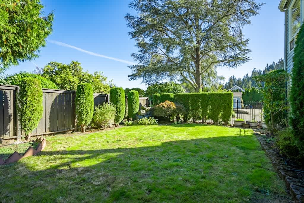 Enjoy the tranquility of this fenced backyard.