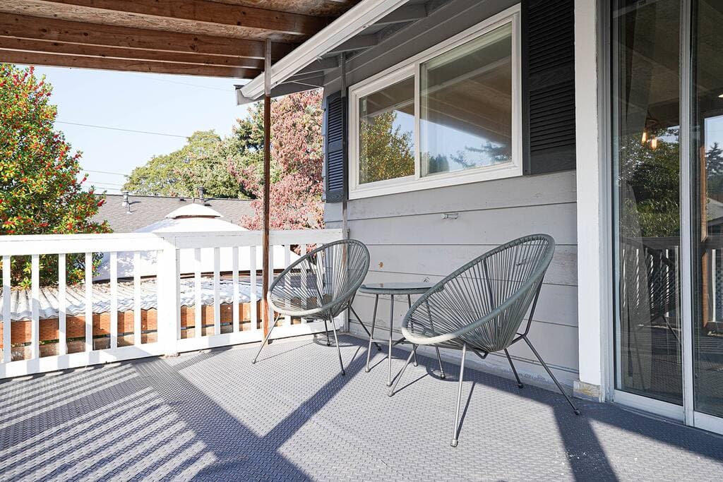 Patio off upper living space