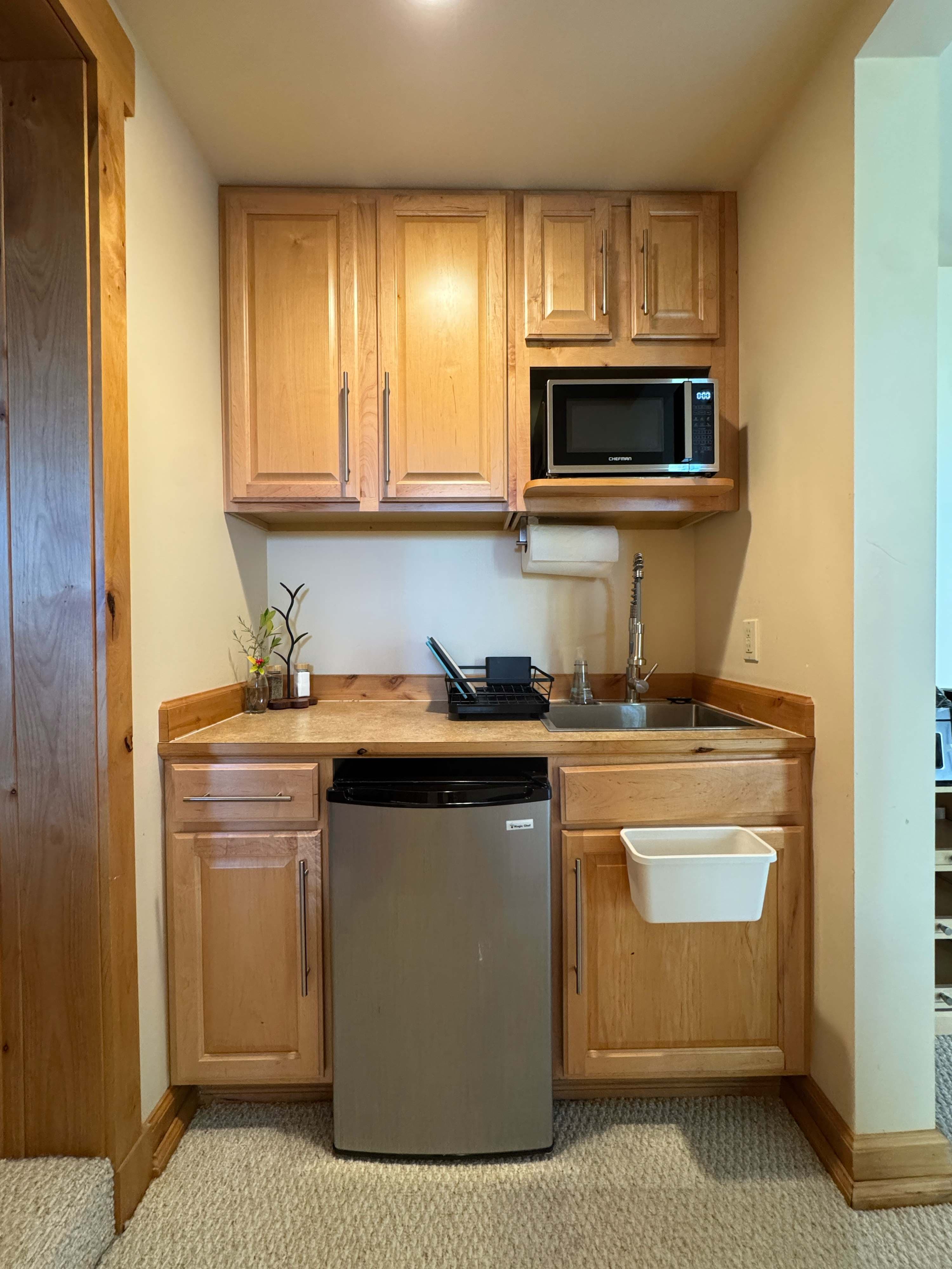 The convenient kitchenette provides just what's needed for cozy, self-catered comfort.