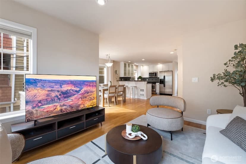 Kick back on the cozy sofa and enjoy a relaxing evening in your stylish living area.