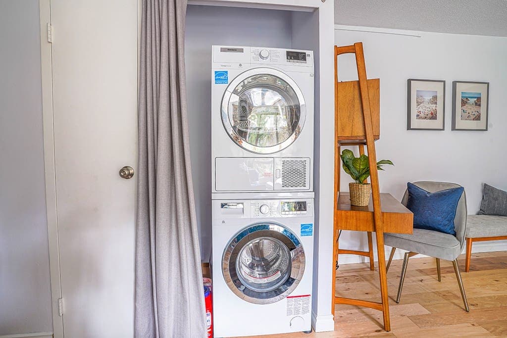 Take advantage of the in-unit washer and dryer for ultimate convenience, making laundry day simple and stress-free during your stay.