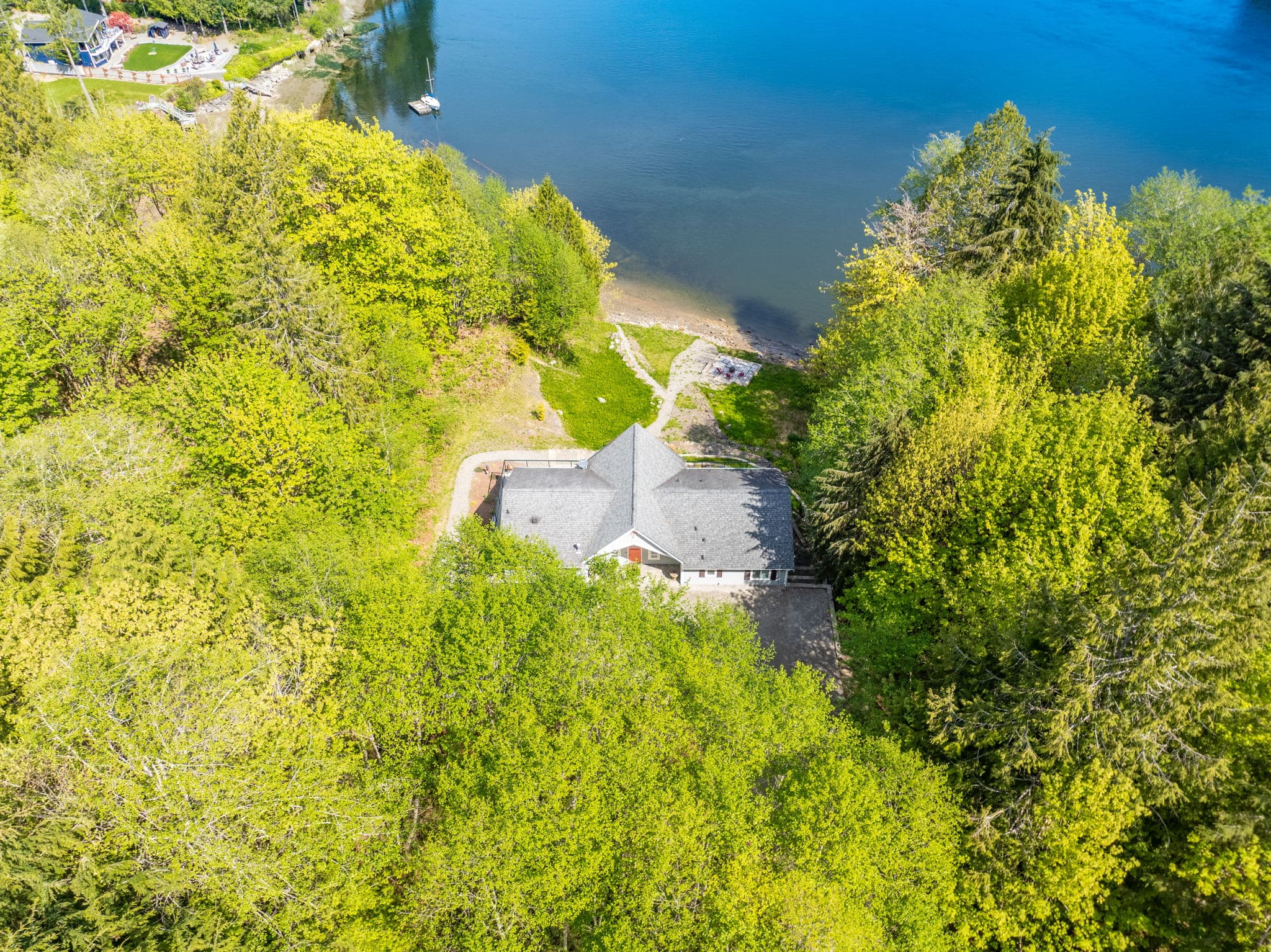 Your private 2-acre waterfront with beach access