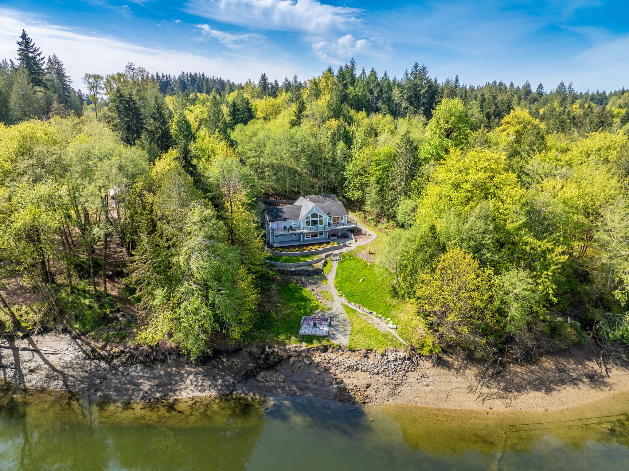 Your private 2-acre waterfront with beach access