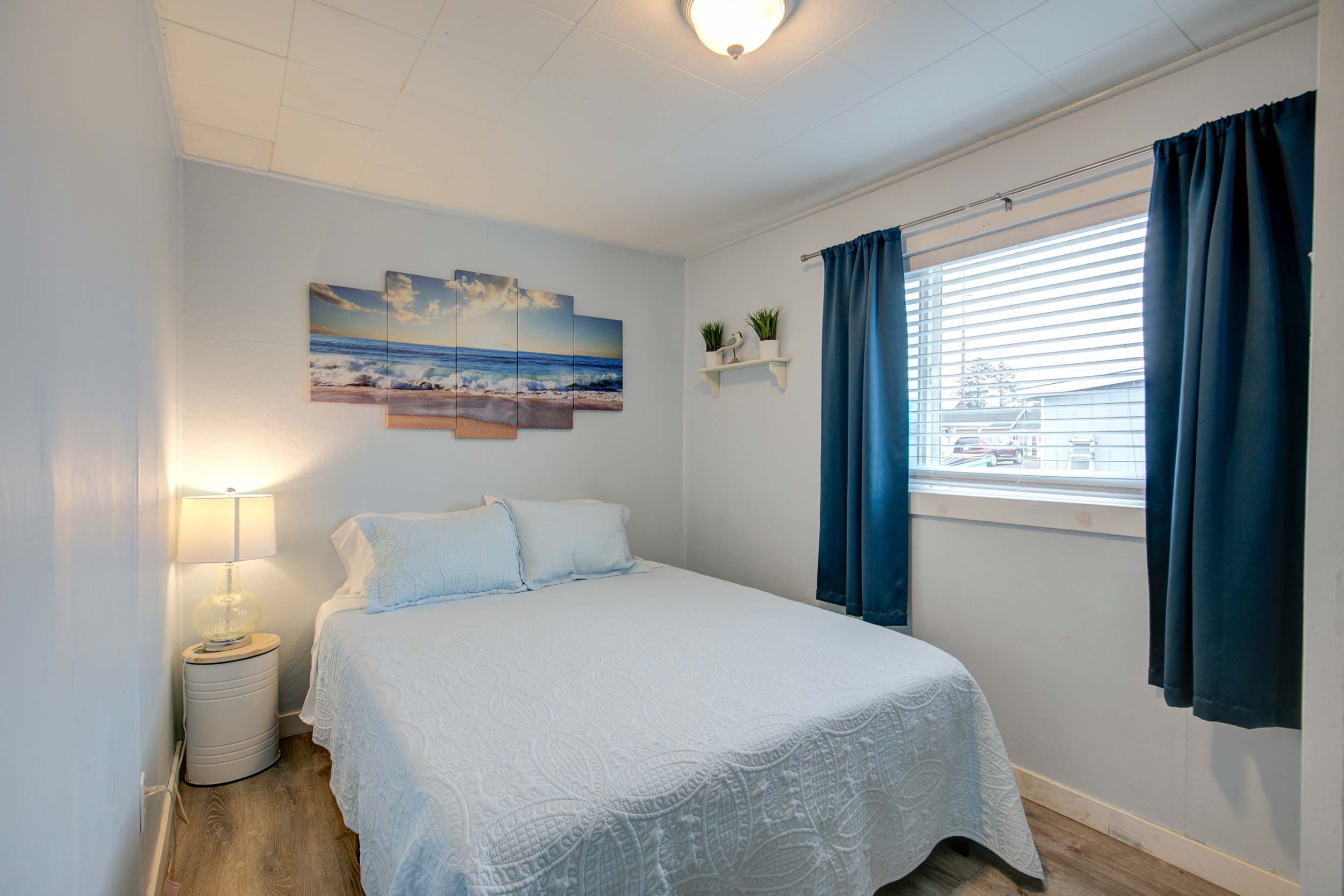 Comfortable double bed, offering a cozy and restful retreat.